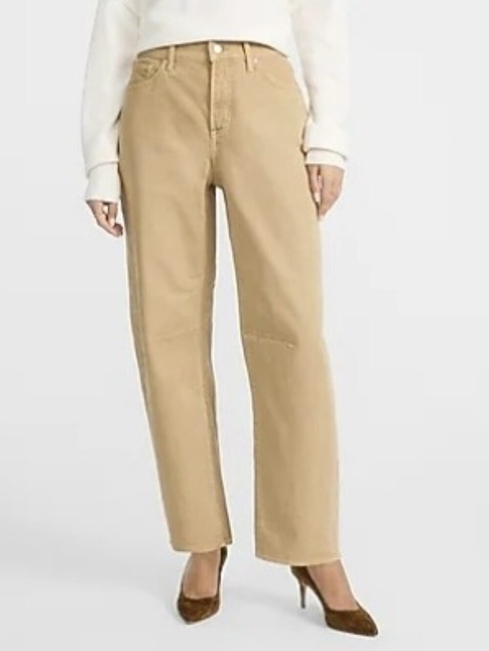 Express Barrel mid rise Women's Khaki Straight-Leg Chinos